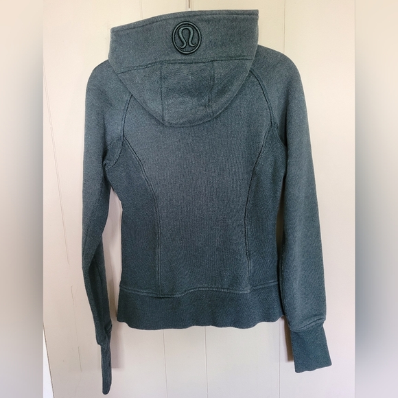 EUC Lululemon Scuba Hoodie II Heathered Fuel Green 4 - Picture 9 of 12